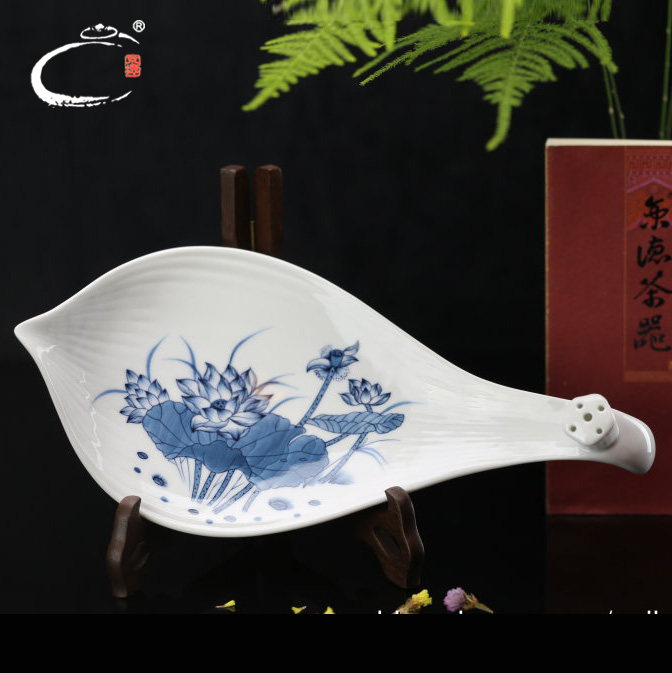 京德贵和祥手绘青花瓷荷花香插香炉景德镇陶瓷 线香盘 香薰 香座