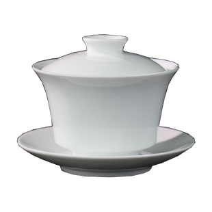 京德贵和祥清逸荷花大盖碗系列景德镇手绘三才碗大号敬茶杯