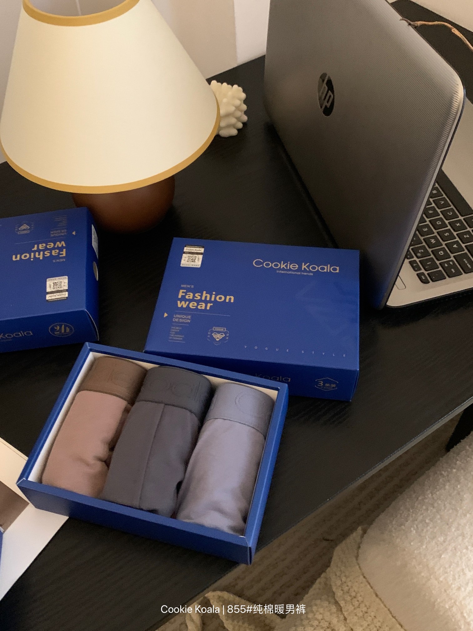 cookie koala纯棉暖男士内裤  平角裤舒适透气弹力中腰男生裤短裤