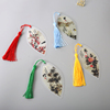 Chinese style Vein bookmark Merlin, bamboo and chrysanthemum tassels bookmark originality student Antiquity Stationery Culture Supplies prize