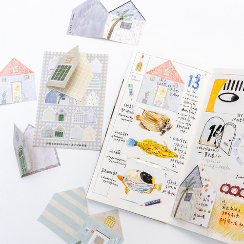 别管对折便签异形房子