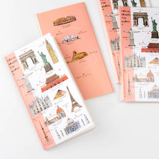 别管手帐本 建筑本三折页TN手账空白混合本拼贴水彩百搭旅行世界