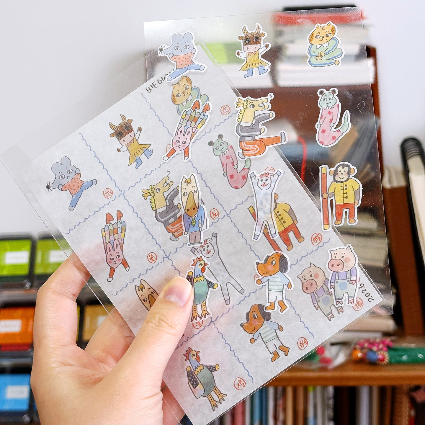 别管贴纸 鼠牛虎兔十二生肖和纸卡通手帐拼贴装饰素材萌可爱动物,文具电教/文化用品/商务用品,贴纸/立体贴纸,淘宝优惠券,粉丝福利购,淘宝优惠卷