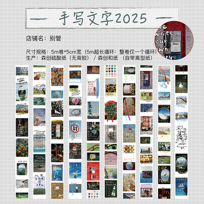 别管胶带 手写文字2025治愈手帐拼贴有趣手帐和纸硫酸纸复古装饰