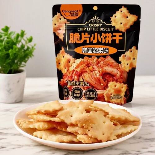 盛歌脆片小饼干火爆鱿鱼韩国泡菜韧性饼干休闲追剧小零食