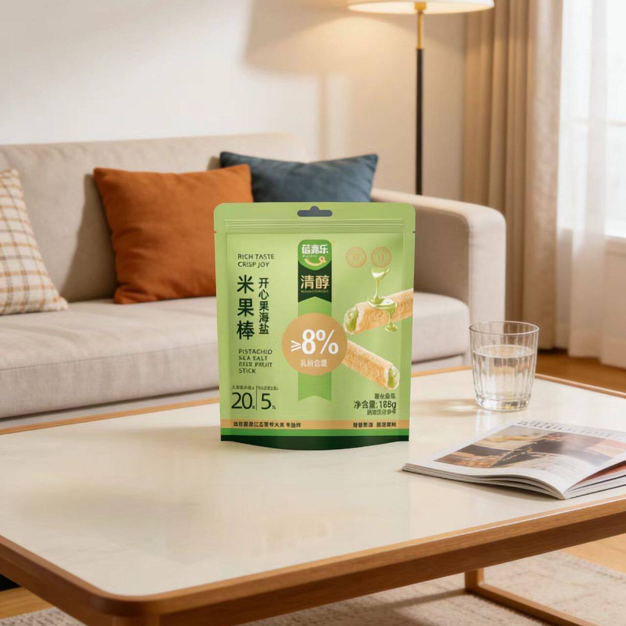 蓓嘉乐威化饼干米果棒茉莉奶绿巧克力味休闲零食品网红爆款