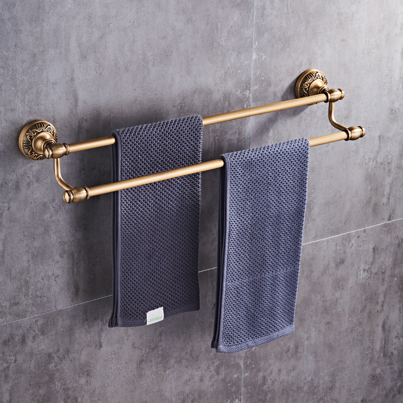 新款欧式雕花仿古色太空铝浴巾架毛巾架套装卫生间置物架浴室挂件