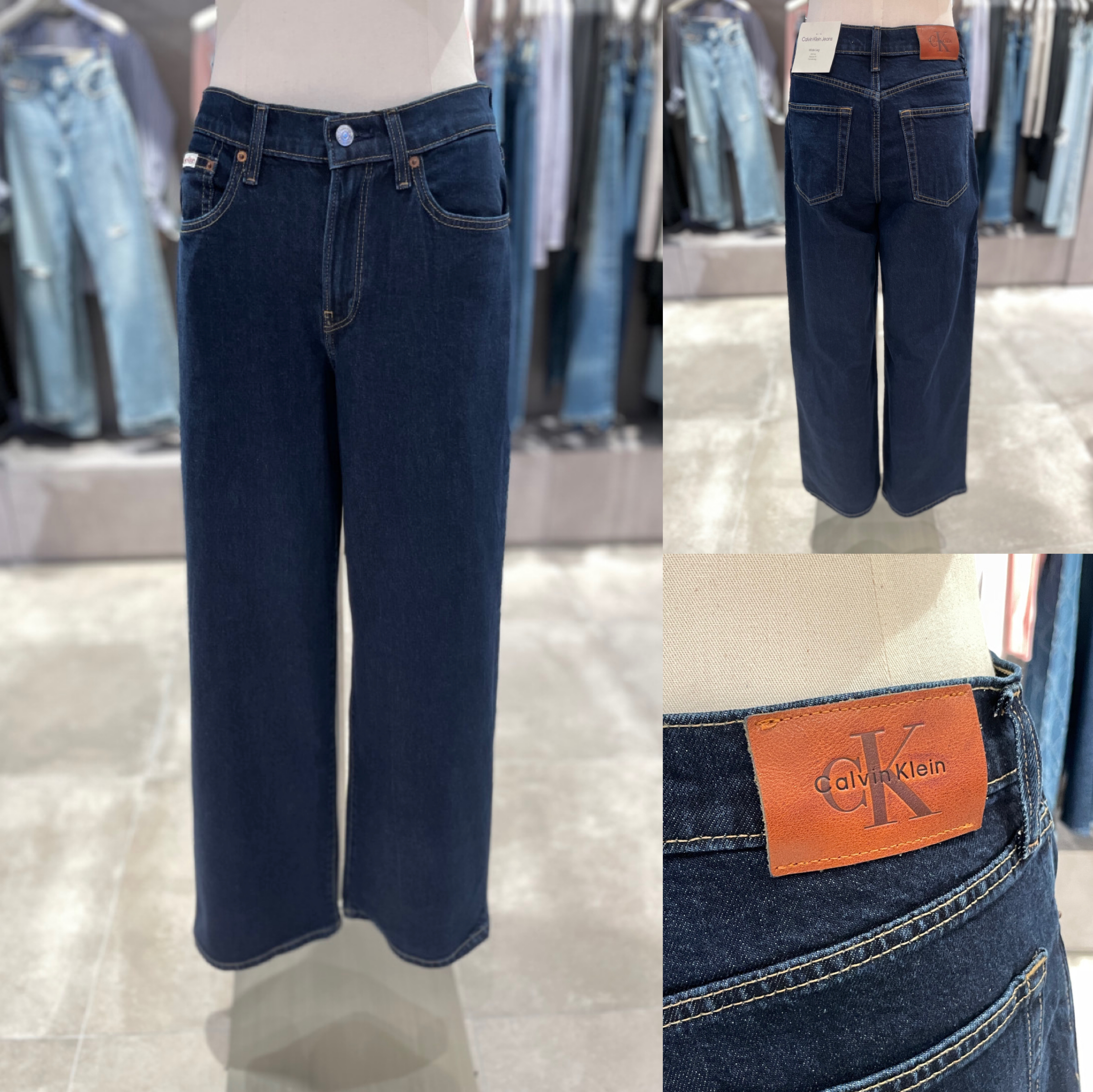 CK Jeans韩国专柜直邮25秋女新款宽松阔腿复古休闲牛仔裤47D905G