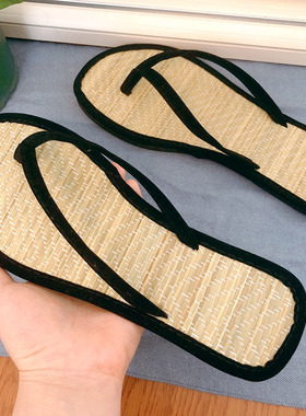 【凉席拖鞋】家居竹拖鞋男女竹编织藤草人字拖防臭脚日式外贸LA16