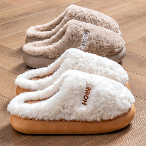 新款保暖棉拖鞋男女冬季家居踩屎感家用加厚软底毛绒拖鞋冬天MT07