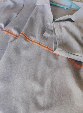 学生校服白色上衣拼接墨绿色短袖中小学生纯棉运动休闲翻领pole衫