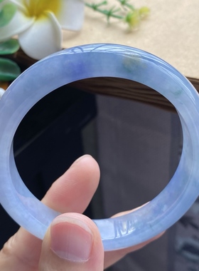 12.21批12107号55.2-12-7.8蓝紫色飘花镯！梦幻特别的油画配色！