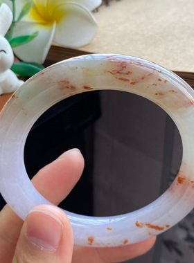 4.15批3110号55-10.9-10.8橙红色飘花镯！浪漫与诗意！