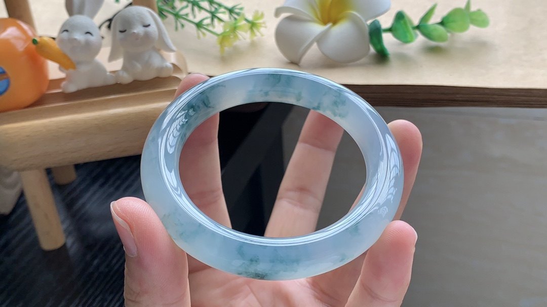 4.7批1808号54.8-10.5冰蓝飘花圆条！很清冷的蓝调！意境满满