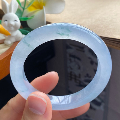 3.22批834号52.3-10.5-8.8 冰透飘花镯！清澈透亮！