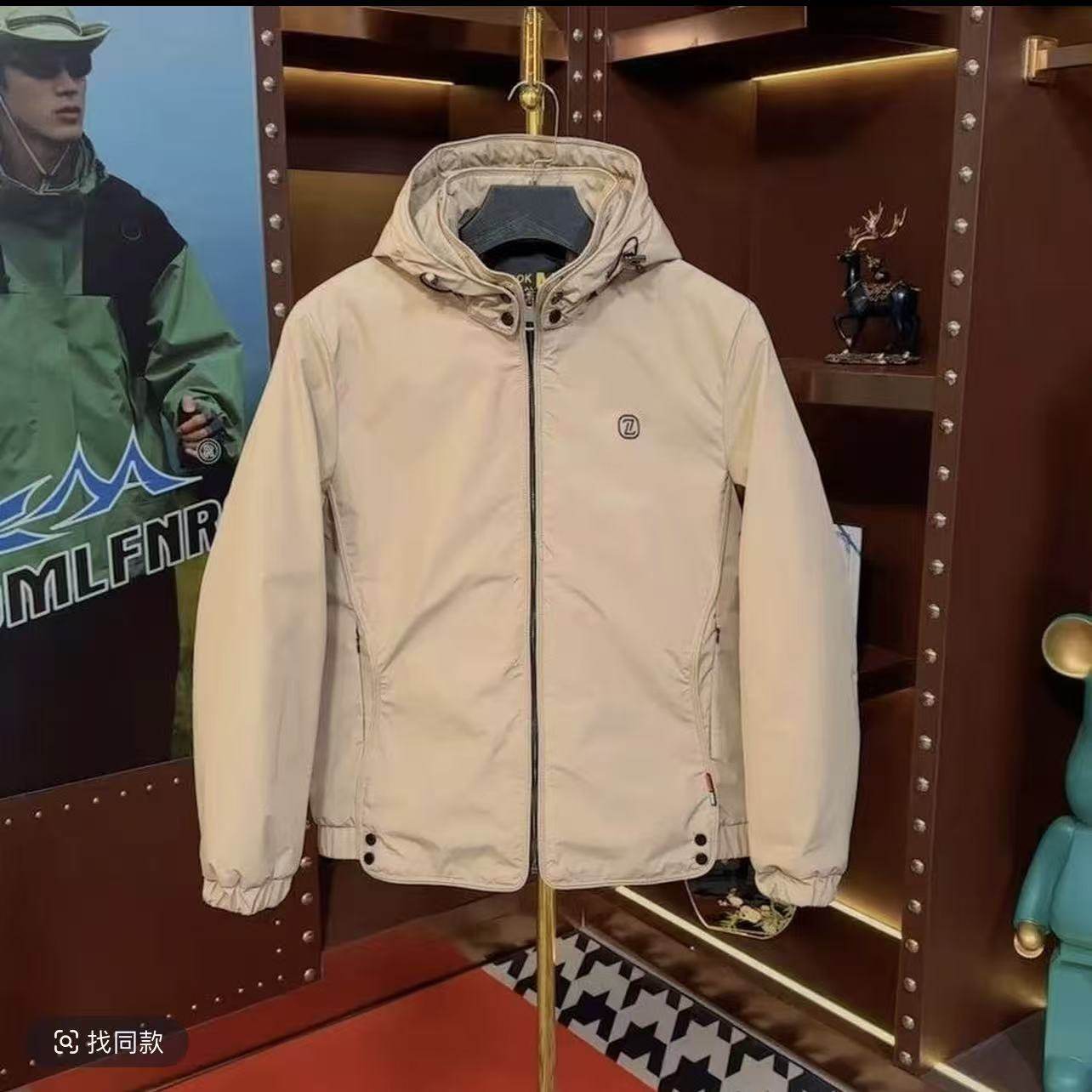 连帽薄棉夹克男士冬季新款