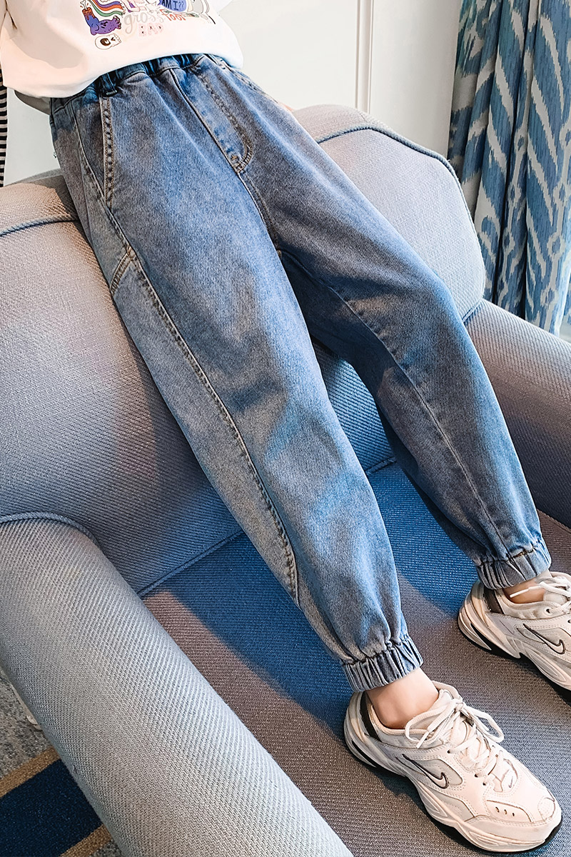 女童牛仔裤2025春季新款儿童束脚牛仔裤洋气女孩大女童裤裤子潮,童装/婴儿装/亲子装,儿童牛仔裤,淘宝优惠券,粉丝福利购,淘宝优惠卷