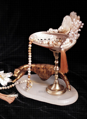 法式贝壳白玉串珠托盘