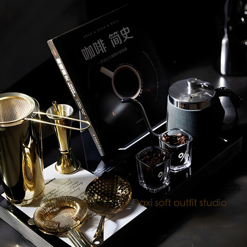 样板房厨房吧台咖啡手冲主题组合