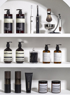 浴室柜男士剃须刀乳液瓶摆件