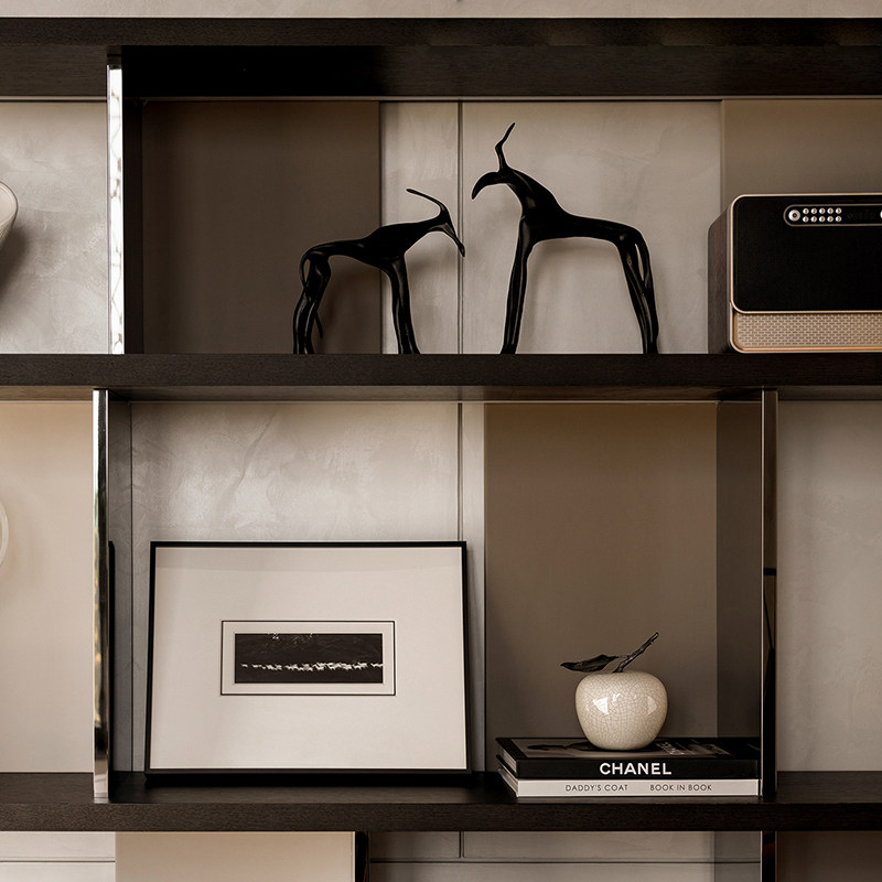 装饰架隔断架书架书柜软装陈设品动物人物摆件书房软装饰品道具书