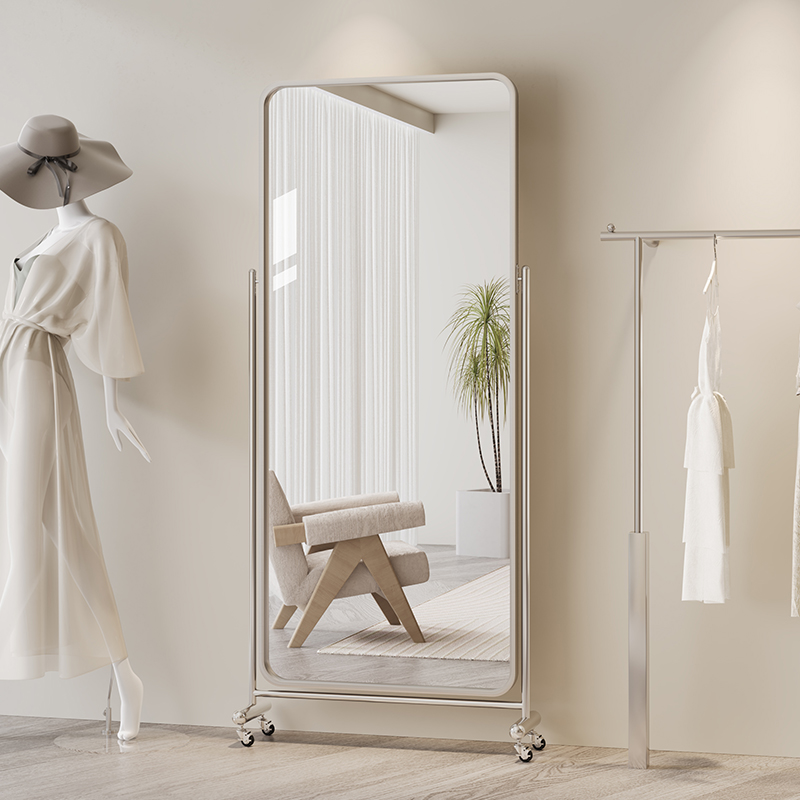 服装店显瘦穿衣镜可移动