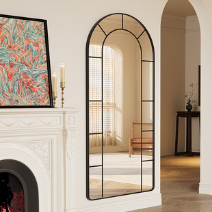 法式复古穿衣镜挂墙镜子家用轻奢风入户全身镜壁挂式墙面装饰镜