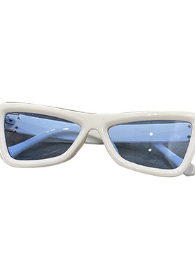 欧美时髦小框墨镜女白色辣妹