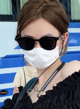 gm墨镜女款高级感黑色圆形眼镜潮酷网红复古小框太阳镜小脸多巴胺
