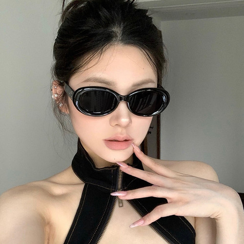 复古gm椭圆形小框墨镜女