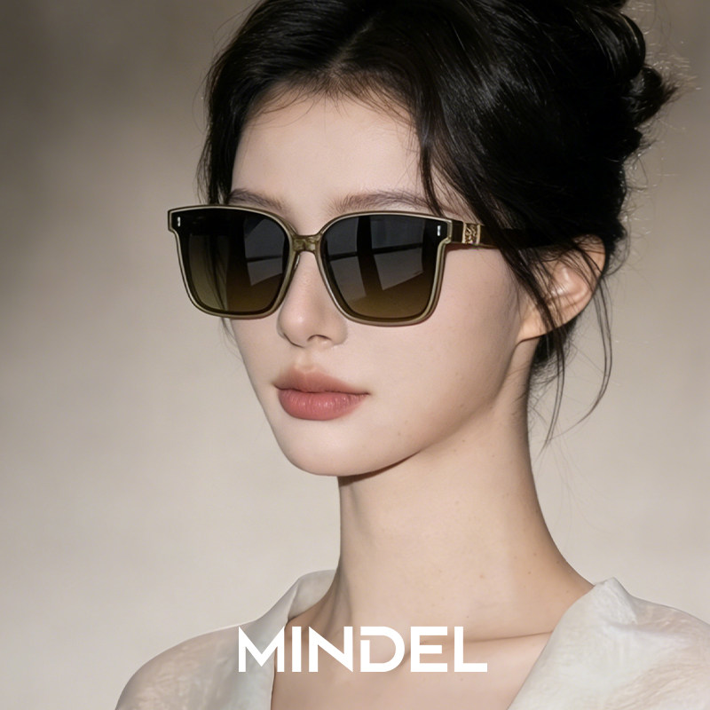 大框显脸小墨镜女款绿色显白渐变高级感遮阳防紫外线太阳眼镜方形