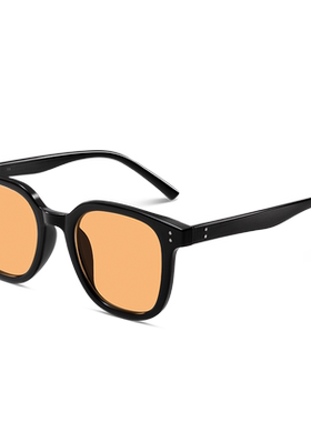 方框黑框茶色太阳镜男款时尚装饰