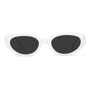 白色框百搭墨镜女款高级感窄框猫眼gm太阳镜防紫外线网红眼镜防晒