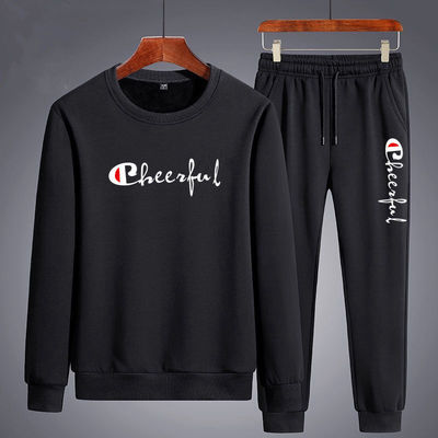 潮圆领韩版青少年学生卫衣套装