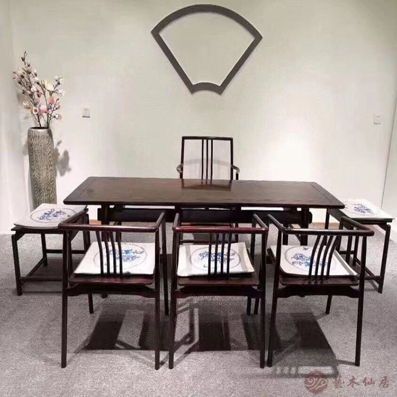红木家具赞比亚血檀仿茶台茶桌