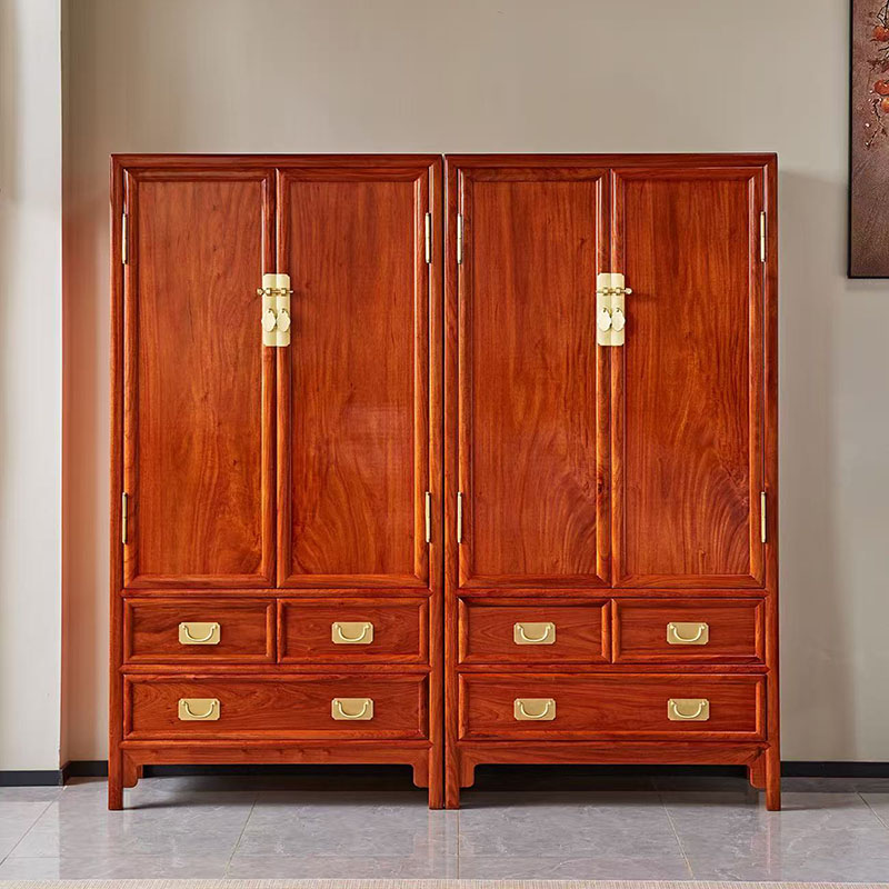 红木家具缅甸花梨明式衣柜新中式衣橱大果紫檀衣橱柜储物柜收纳柜