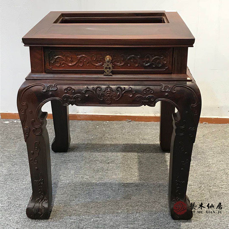 红木家具交趾黄檀茶几大红酸枝边几实木泡茶台小茶桌茶水架烧水架