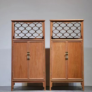 缅甸花梨明式梅花万历柜中式红木圆角柜大果紫檀实木书柜展示柜