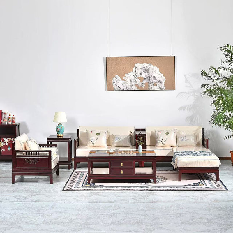 赞比亚紫檀新中式沙发六件套全实木小户型客厅沙发组合红木家具,住宅家具,红木沙发,淘宝优惠券,粉丝福利购,淘宝优惠卷