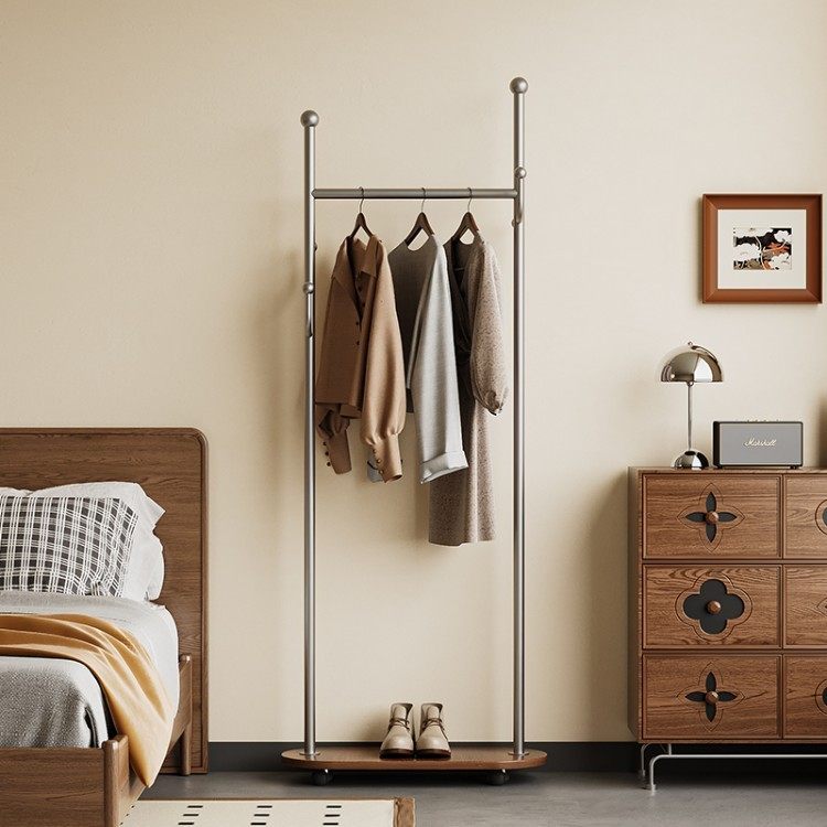 中古风落地衣帽架可移动挂衣架