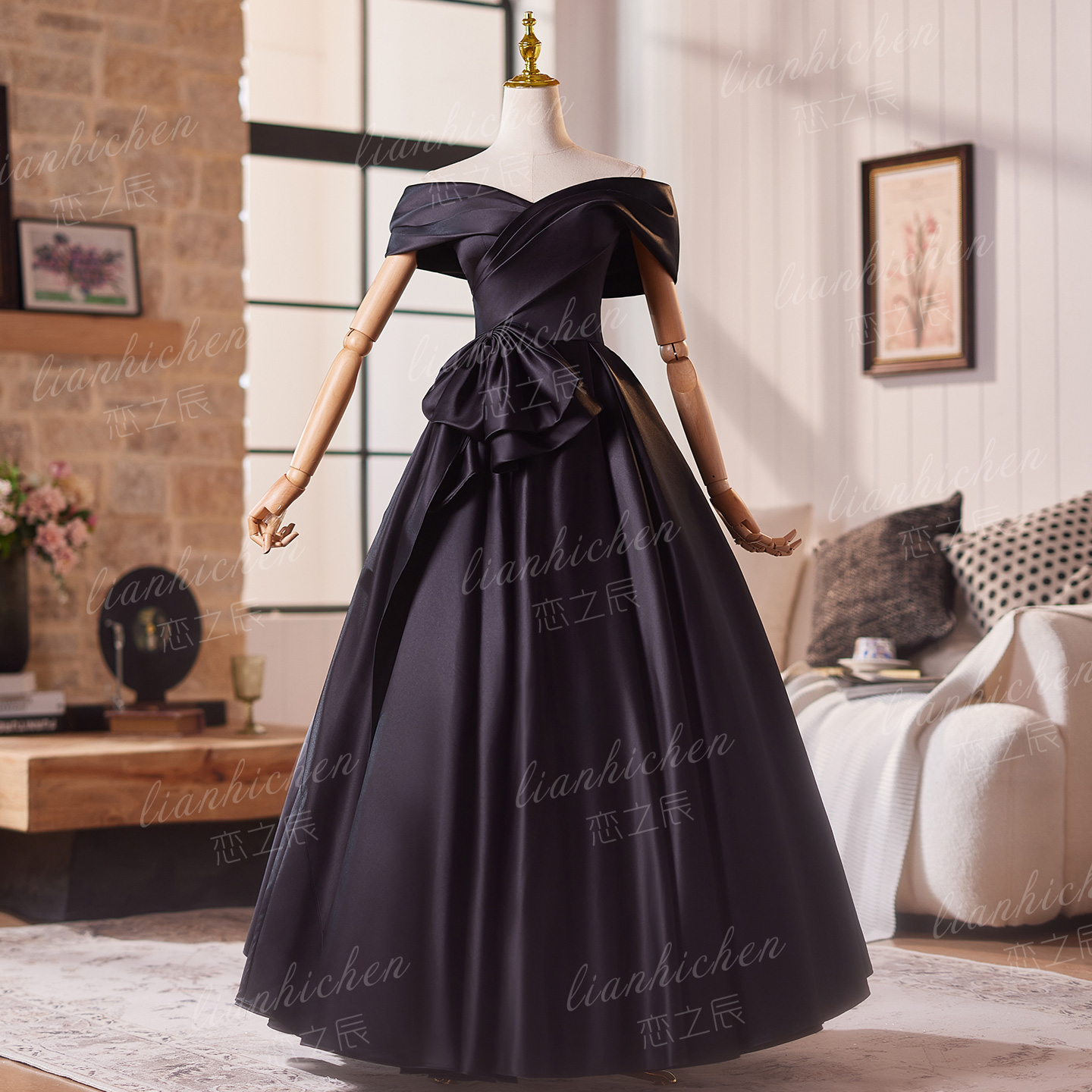 2025新款法式黑色晚礼服裙高级感