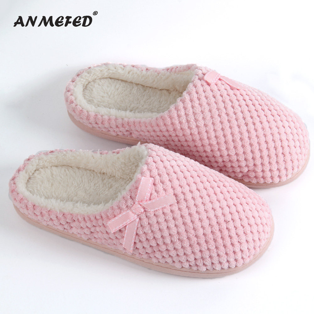 出口棉拖鞋秋冬女士保暖防滑厚底慢回弹毛绒鞋室内地板居家拖鞋 - 一品居家生活馆出品