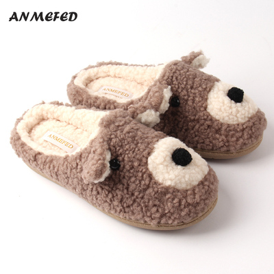 棉拖鞋卡通熊可爱居家立体绣花