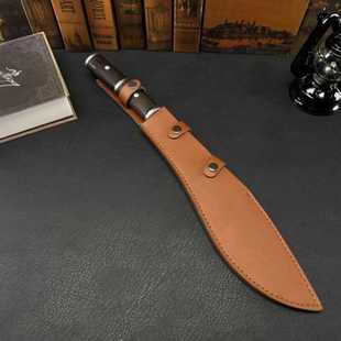 定制头层牛皮狗腿异形刀套弯刀鞘户外开山开路柴刀铁匠铺手工定制