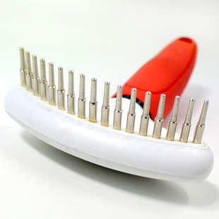 狗用钉耙梳子狼狗针梳脱黑背排梳狼青换毛清洁用品扇面椭圆塑胶把