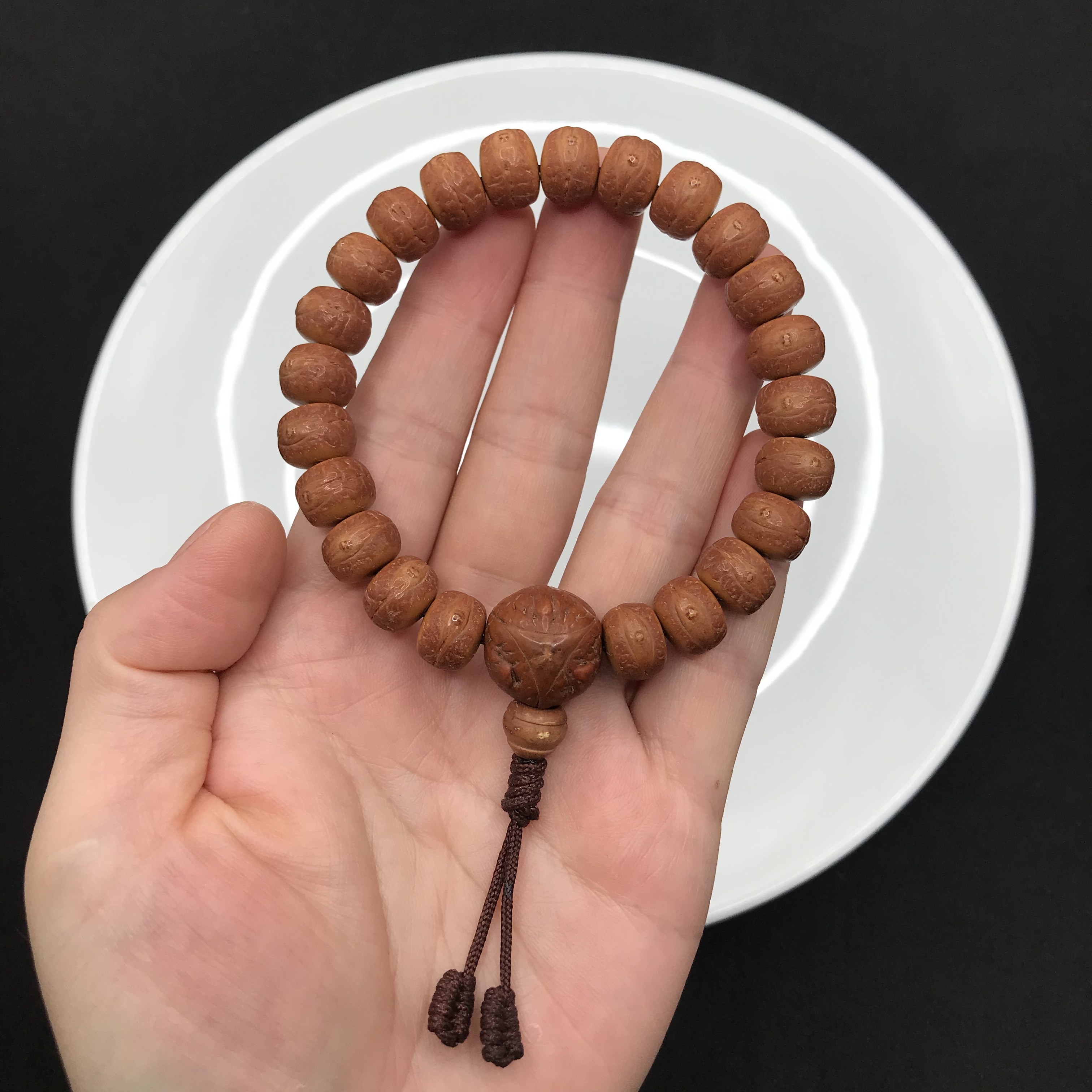 一图一物11乘8.5尼泊尔红皮高油性藏式小凤眼菩提子恶魔龙眼佛头