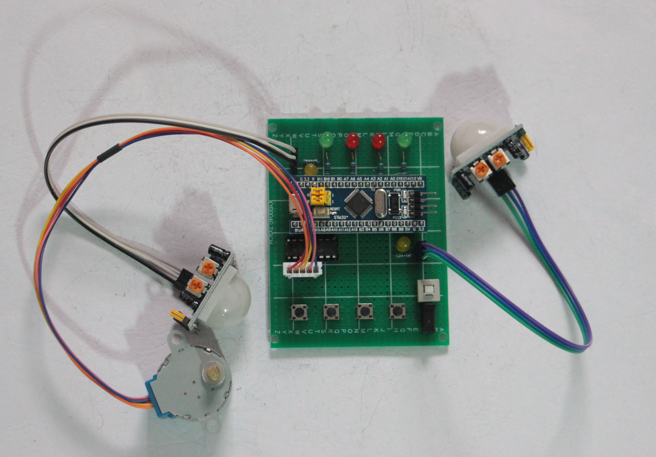 STM32单片机自动门控制系统设计红外人体感应控制开门diy电子套件