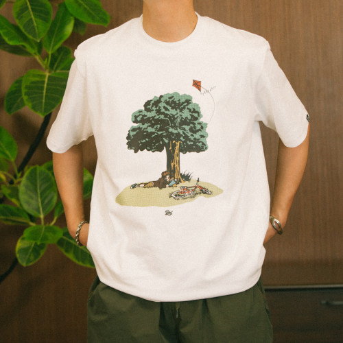 大树下的午后微风印花短袖TEE恤