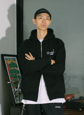 DAKYAM(达人)Dropping Needle 曼陀罗花蜂鸟拉链开胸卫衣连帽开衫