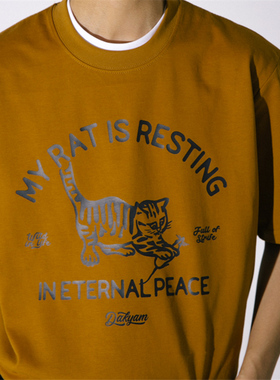 DAKYAM(达人)Rat In Peace 猫鼠游戏印花圆领夏季小众短袖TEE恤